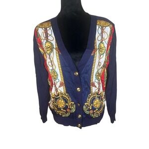 VINTAGE SUSAN BRISTOL Chain Rope CARDIGAN SWEATER‎ (1990)Top